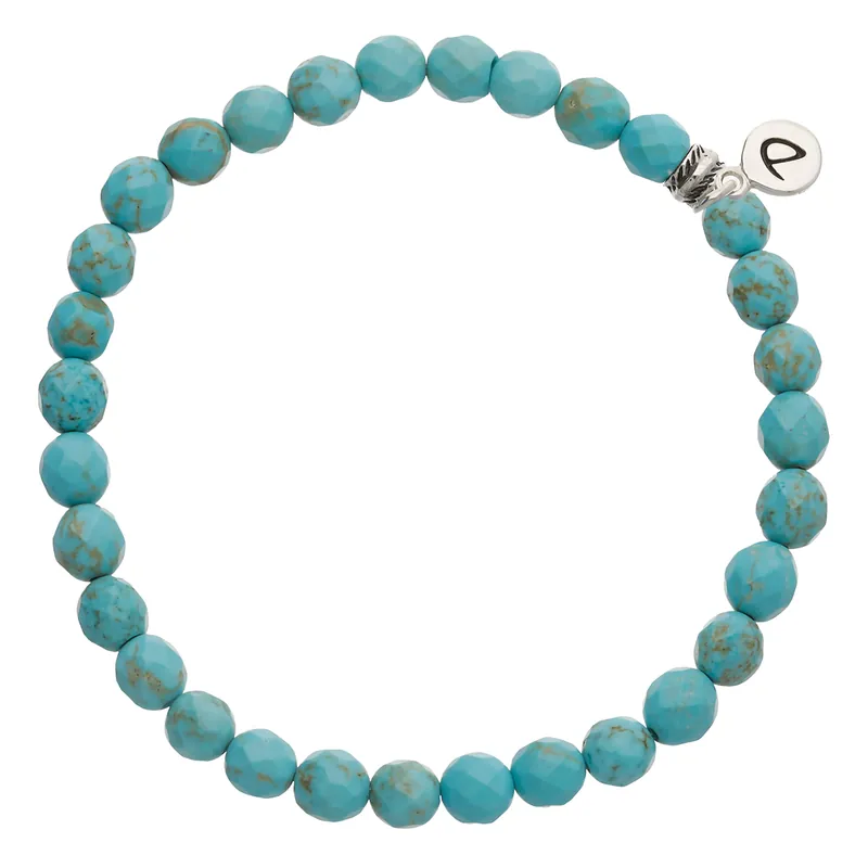 Quantité Limitée Bracelet Homme Élastique Turquoise 6mm
