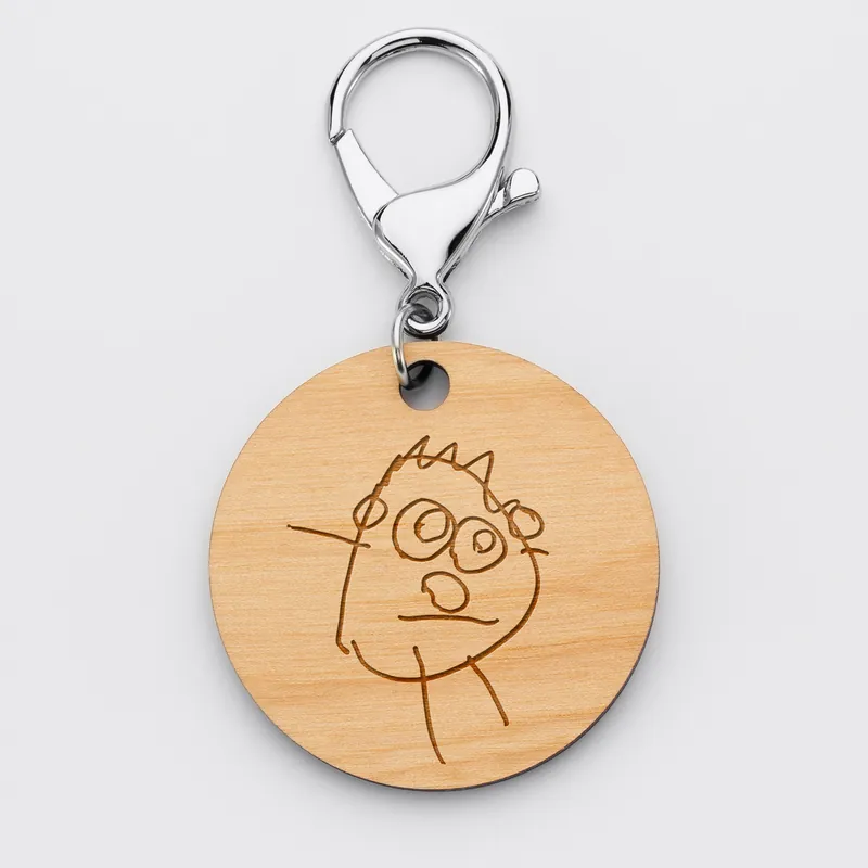 Acheter Direct Porte-clés personnalisé gravé bois médaille ronde 50 mm