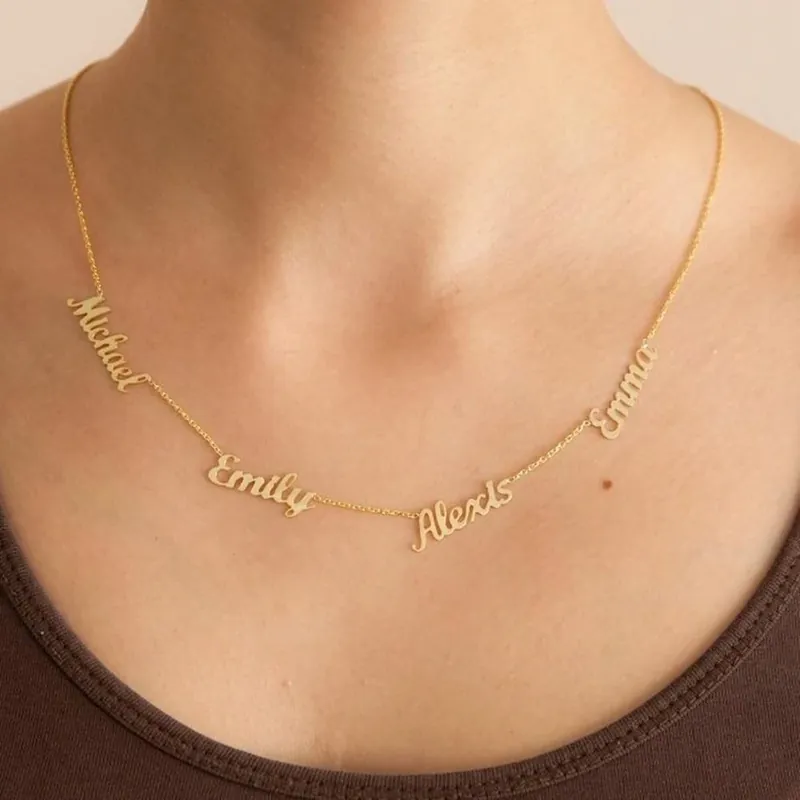Vente Directe Collier 4 Prénoms Personnalisés Pour Elle | Jessemade