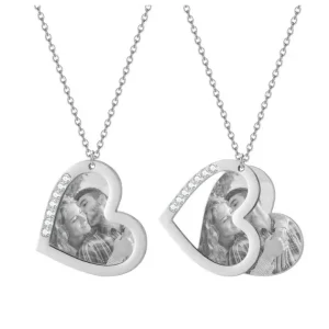Acheter En Ligne Collier Coeur Photo et Texte Personnalisé Pendentif pour Femme|Jessemade