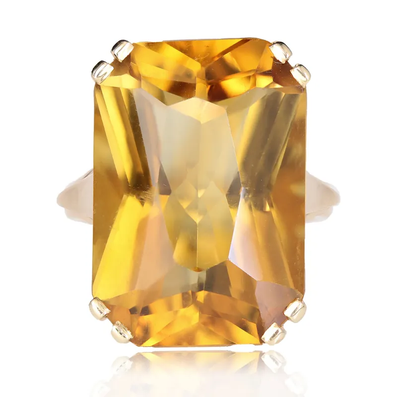 Premium Bague vintage citrine