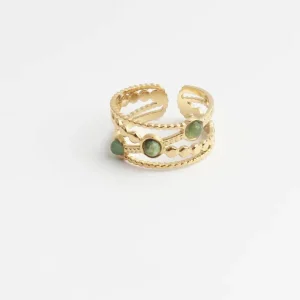 Noelle - Bague - Pierre naturelle - Acier inoxydable - Ajustable Original
