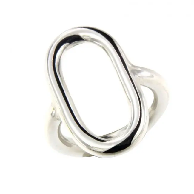 Bague anneau ovale GM Argent massif - Collection OTO Meilleure Qualité