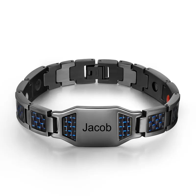 Bracelet magnétique 1 Prénom Personnalisé en Acier au titane Achat Immédiat