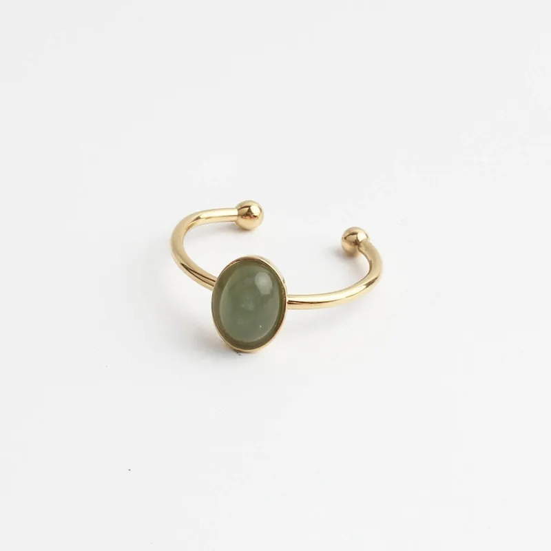 Vive - Bague - Pierre naturelle - Acier inoxydable - Ajustable Offre Spéciale