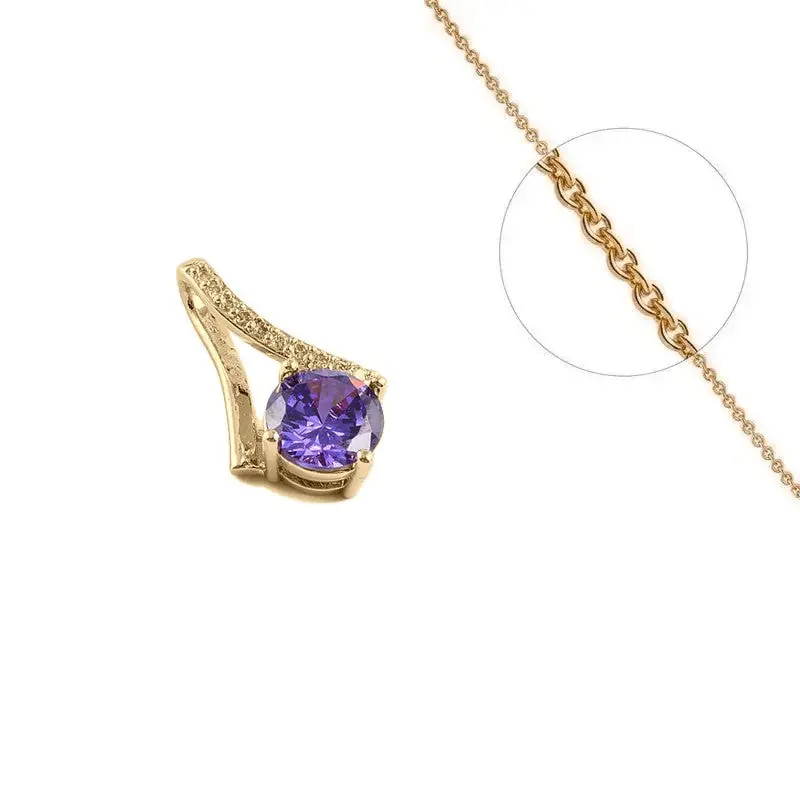 Jusqu’à Épuisement Des Stocks Collier doré rose chaîne et pendentif losange zirconiums sertis