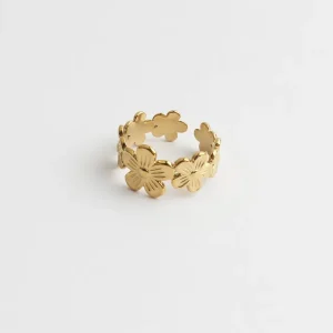 Prix Bas Big Daisy Flower - Bague - Acier inoxydable - Ajustable