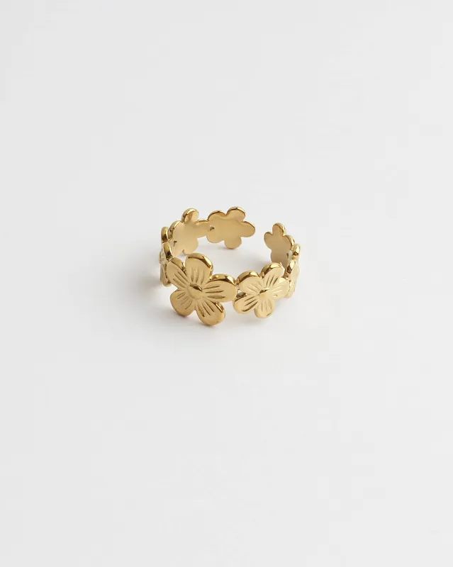 Prix Bas Big Daisy Flower - Bague - Acier inoxydable - Ajustable