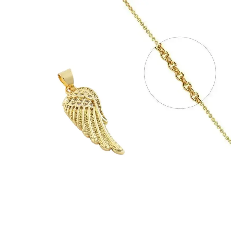 Collier doré chaîne et pendentif aile zirconiums sertis Remise