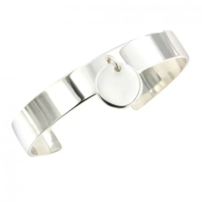 Vente Flash Jonc médaille en Argent massif 10mm - France