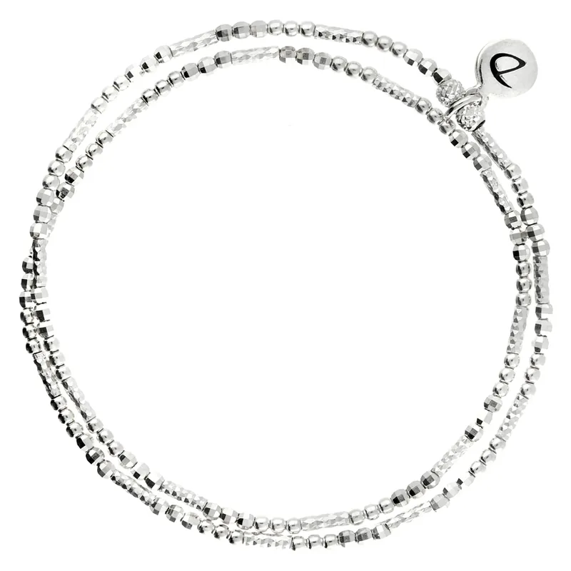 Haute Qualité BRACELET DOUBLE ELASTIQUE ALL SILVER