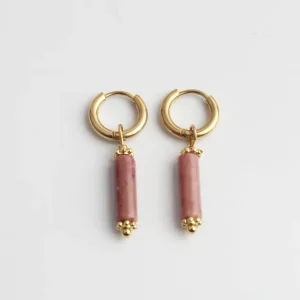 Olivia - Boucles d'oreilles - Pierre naturelle - Acier inoxydable Marque