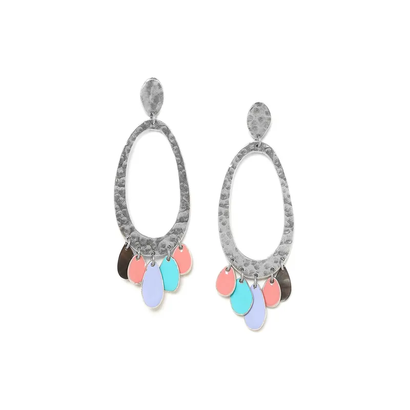 Boucles d'oreilles poussoir anneau et pampilles - Dita Jusqu’à Épuisement Des Stocks