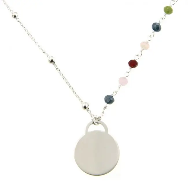 Vente Flash Collier médaille à graver Argent TUTTI FRUTTI | Bijoux femme à graver