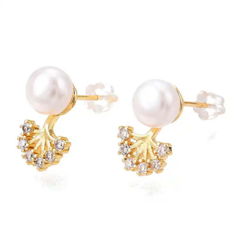 Satisfait Ou Remboursé Boucles d'oreilles arbre de vie zirconiums sertis et perle naturelle