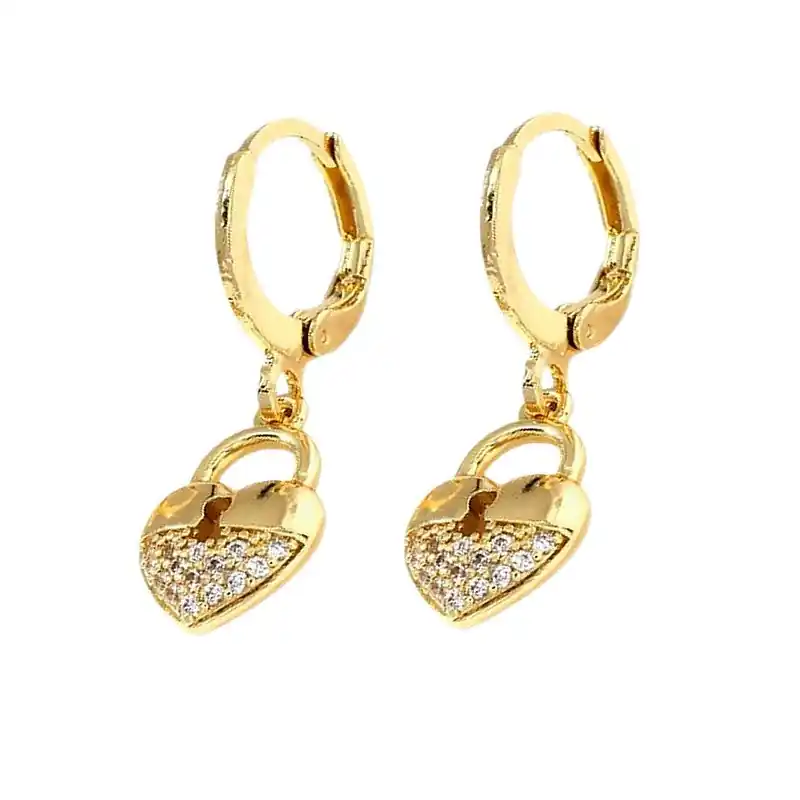 Offre Spéciale Boucles d'oreilles cœur cadenas avec serrure