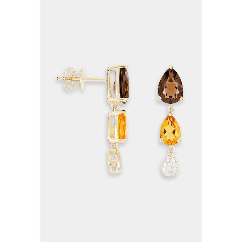 Tendance Boucles d'oreilles Irradiante Or jaune et Multipierres