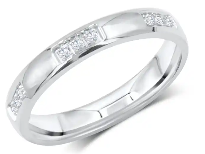 Nouvelle Collection Bague Triade éternité avec diamants en or blanc 10k pour femme