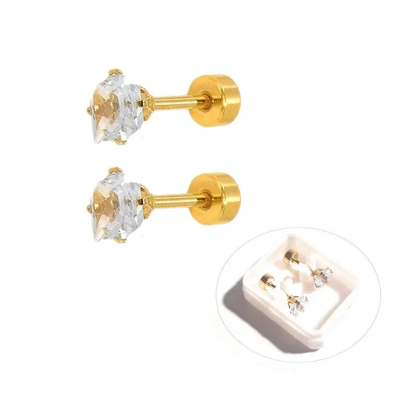 Petit Prix Boucles d'oreilles clous cœur pour enfant