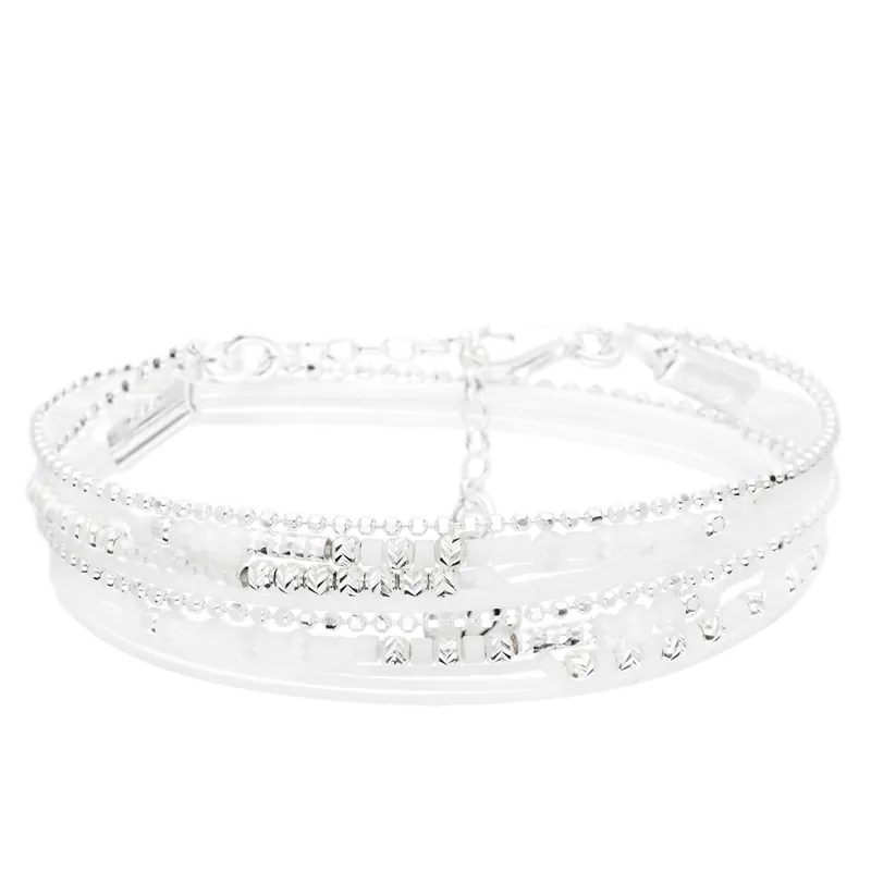 Fait Main BRACELET MULTI-TOURS FORMOSA BLANC OPALINE