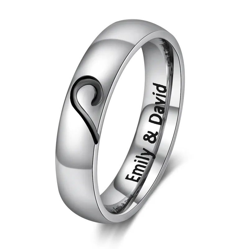 Bague Couple 2 Prénoms Personnalisés Alliance Bague Homme | Jessemade Nouvel Arrivage