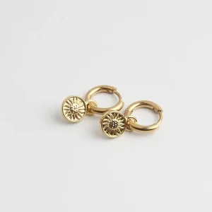 Le Tournesol - Boucles d'oreilles - Acier inoxydable Solde