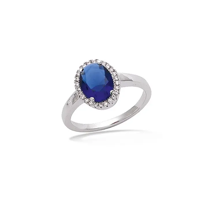 Prix Cassé Bague argent oxydes et pierre bleue