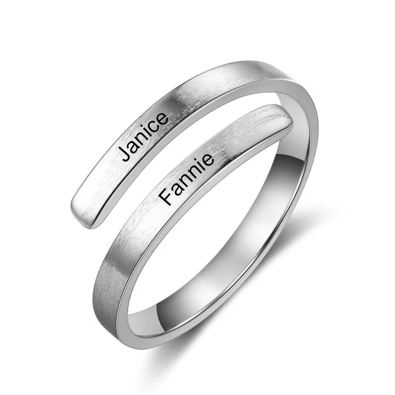 Satisfait Ou Remboursé Bague 2 Prénom Personnalisés Réglable