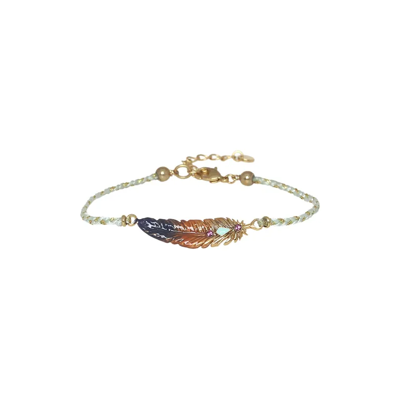 Livraison Mondiale Bracelet ajustable mini plume - Elaia