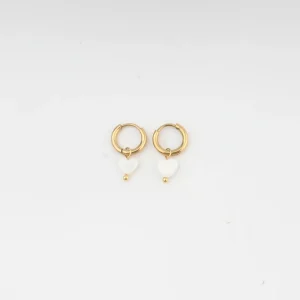 Heart Shaped Shell- Boucles d'oreilles - Acier inoxydable Jusqu’à Épuisement Des Stocks