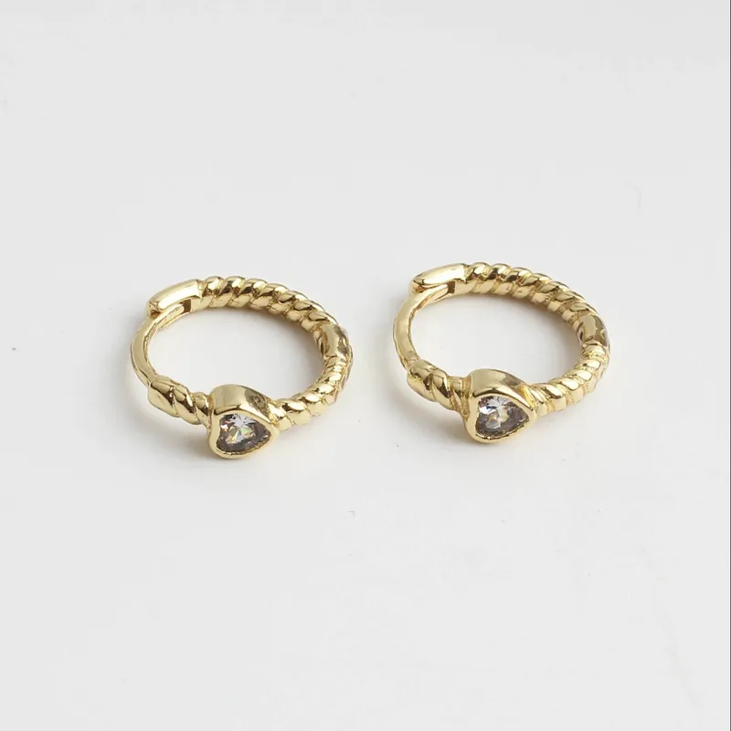 Premium Coeur en zircone - Boucles d'oreilles - Acier inoxydable