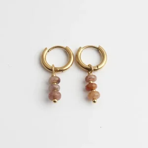 Artisanat Kiara - Boucles d'oreilles - Pierre naturelle - Acier inoxydable