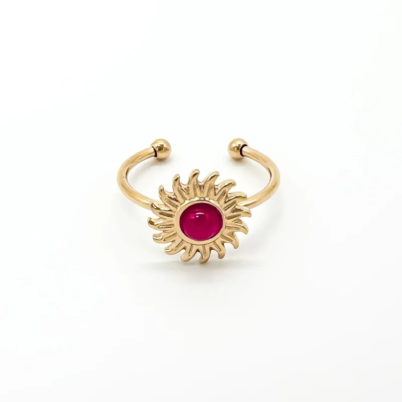 Sunshine - Bague - Acier inoxydable - Ajustable Prix Promo