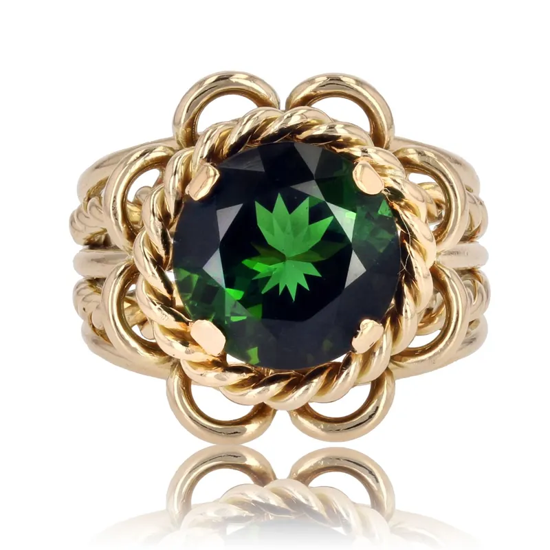 Bague tourmaline cordes d'or Vente Directe