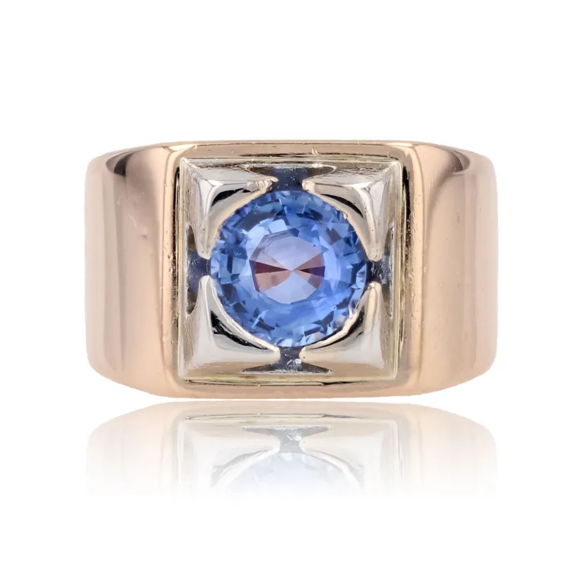 Commande En Gros Bague chevalière saphir en or
