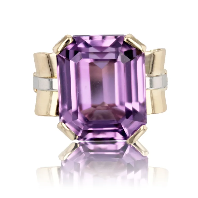 Livraison Gratuite Bague ancienne rétro Kunzite