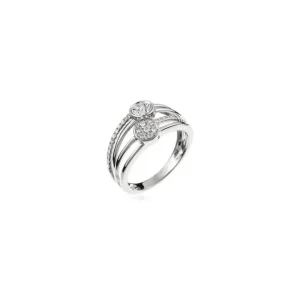 Promotion Bague Or Blanc 375/1000 Coppia Diamant 0,23ct