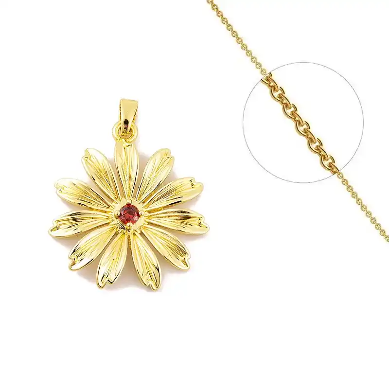 Prix Choc Collier chaîne et pendentif fleur