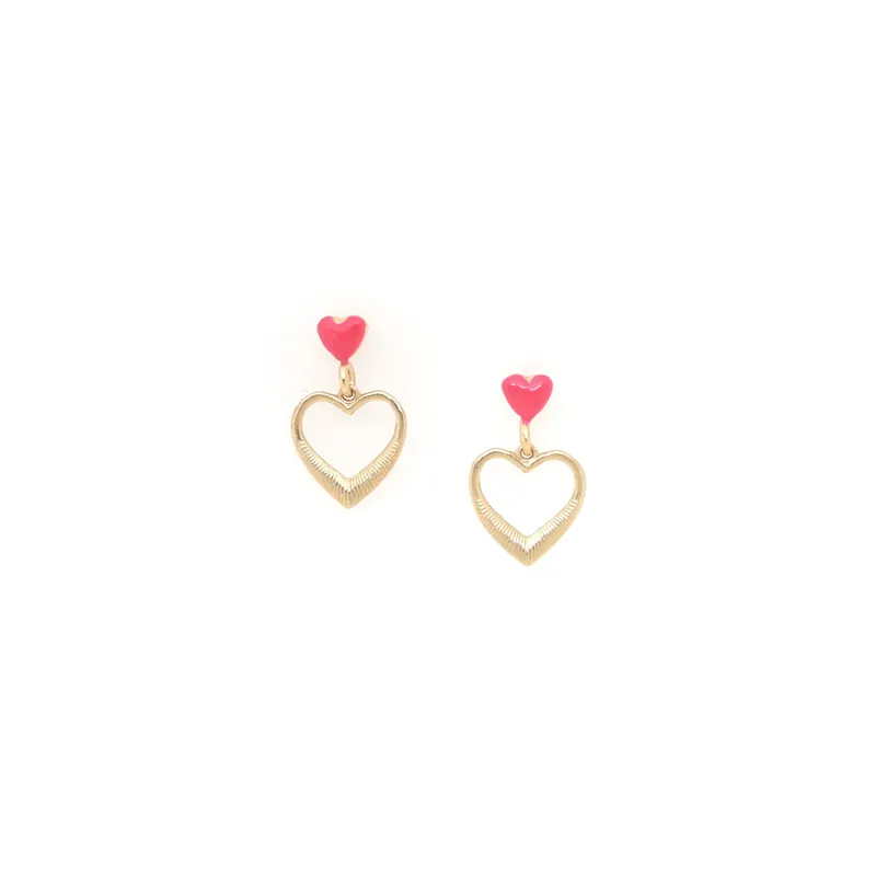 Quantité Limitée Boucles d'oreilles poussoir top mini coeur rouge - Esmee