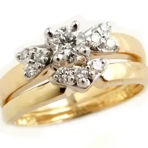 Set d'alliances boucle de diamants pour dame Top Vente