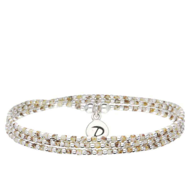 Usine Directe NEW BRACELET ELASTIQUE TROIS TOURS GRAIN DE FOLIE LEOPARD CLAIR
