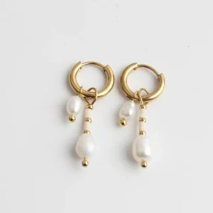 Premium Aventure - Boucles d'oreilles - Perle - Acier inoxydable