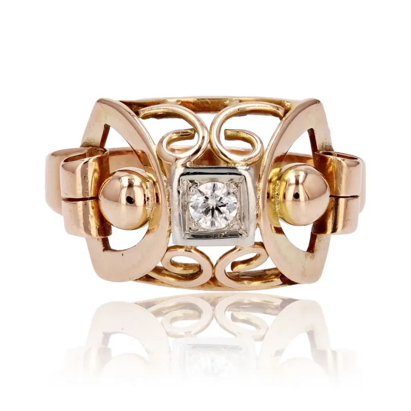 Bague ancienne rétro diamant Expédition Rapide
