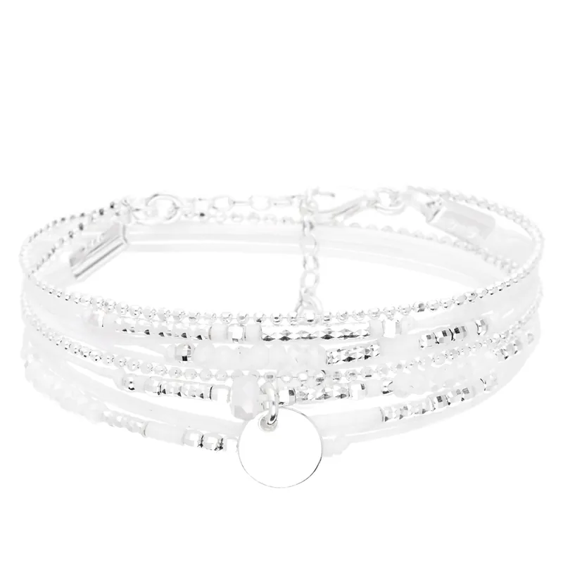 Prix Bas BRACELET ATLANTA PASTILLE BLANC Argent 925 Gravable