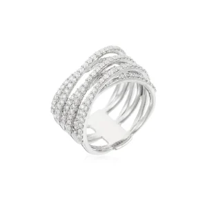 Prix Réduit Bague Or Blanc 375/1000 Entrelacs exquis Diamant 1ct