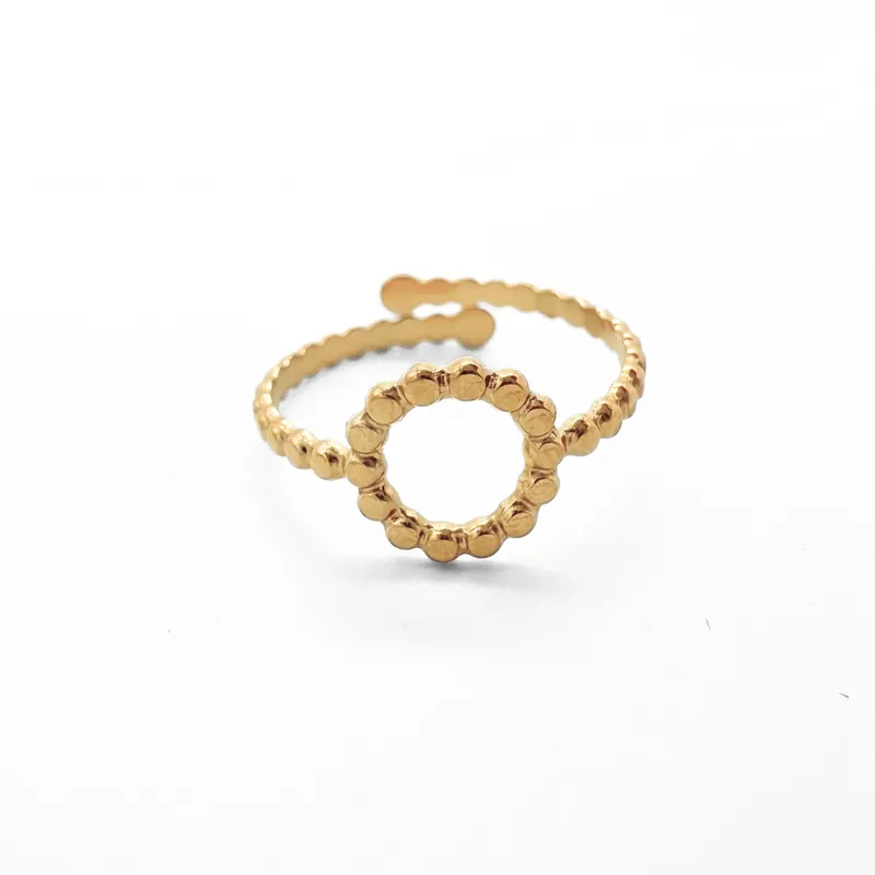 Seulement Aujourd’hui Cercle pointillé - Bague - Acier inoxydable - Ajustable
