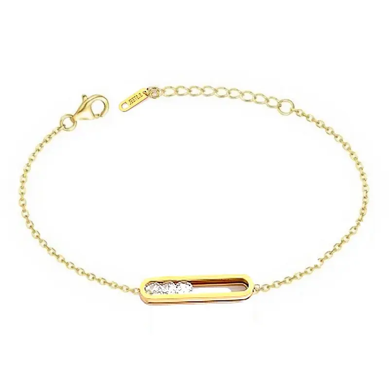 Bracelet pour femme acier - ligné de zirconiums Artisanat
