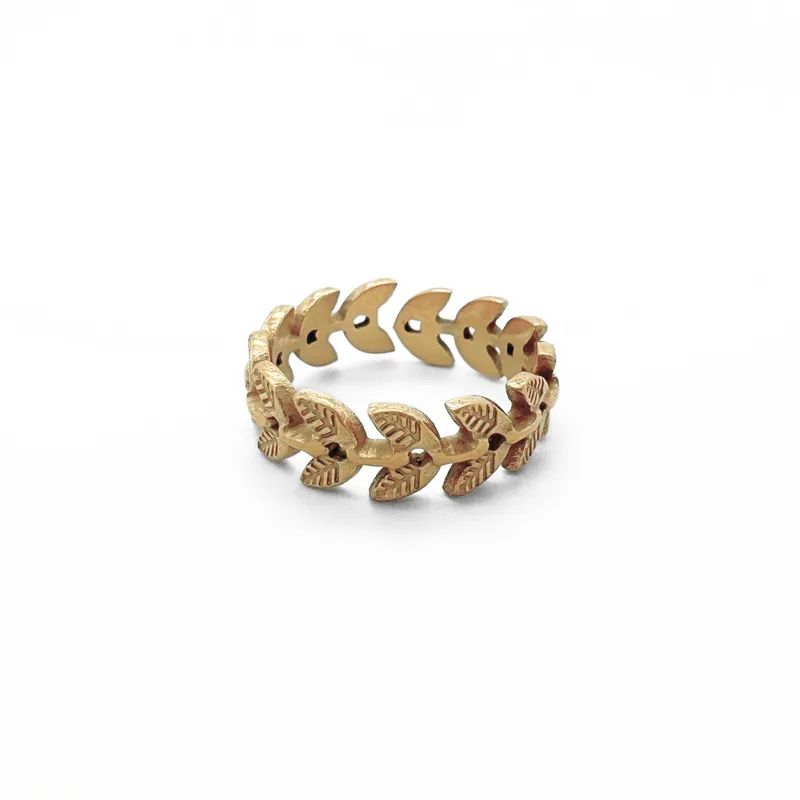 Quantité Limitée Feuilles rondes - Bague - Acier inoxydable