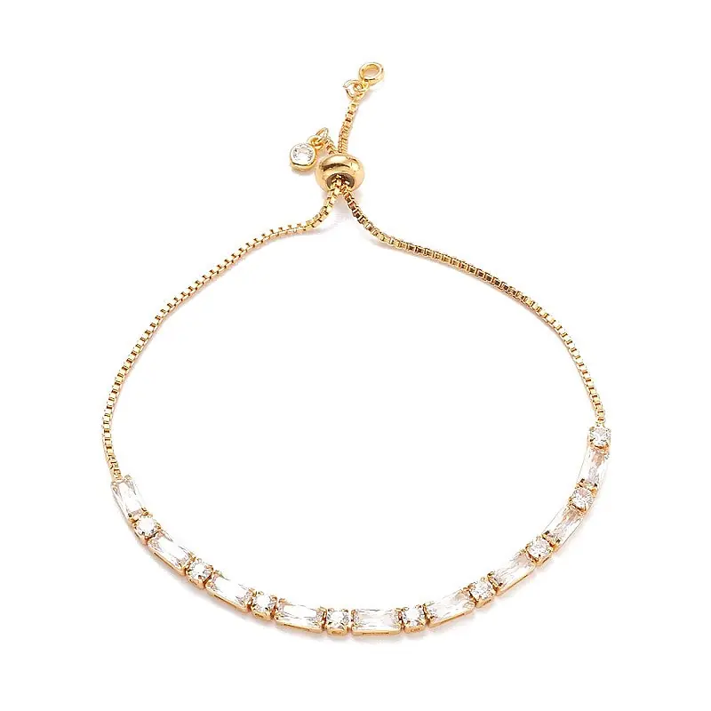 Premium Bracelet pour femme - coulissant avec zirconiums blanc