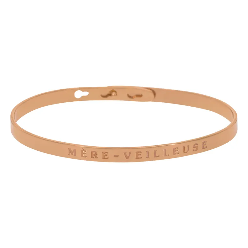 Achat Immédiat Bracelet à message Mère-Veilleuse Laiton rosé